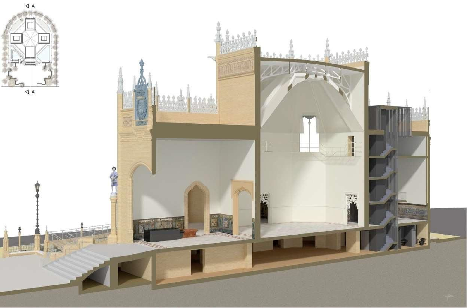 El proyecto del Pabellón Real.