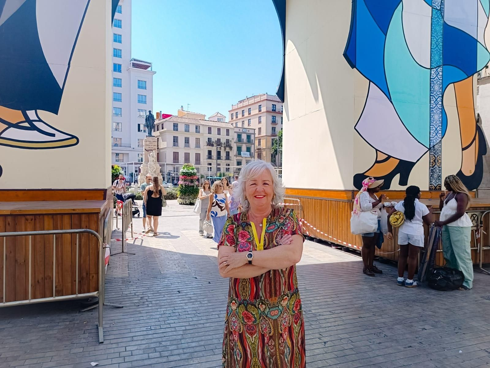 Porras, este jueves, bajo la portada de la Feria de la calle Larios.