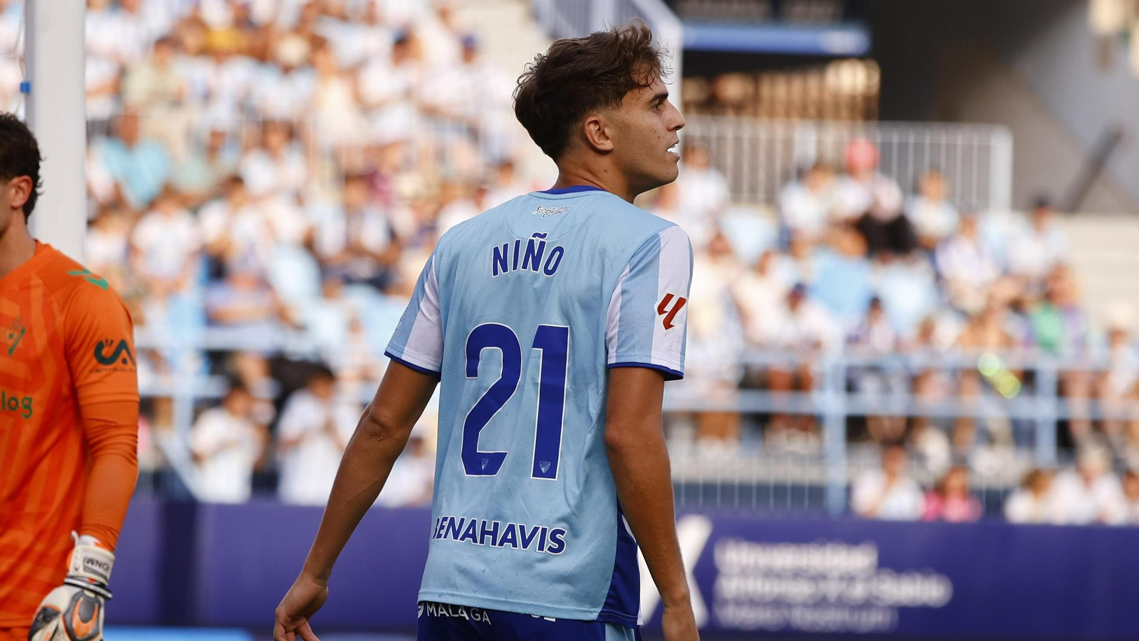Adrián Niño durante el encuentro