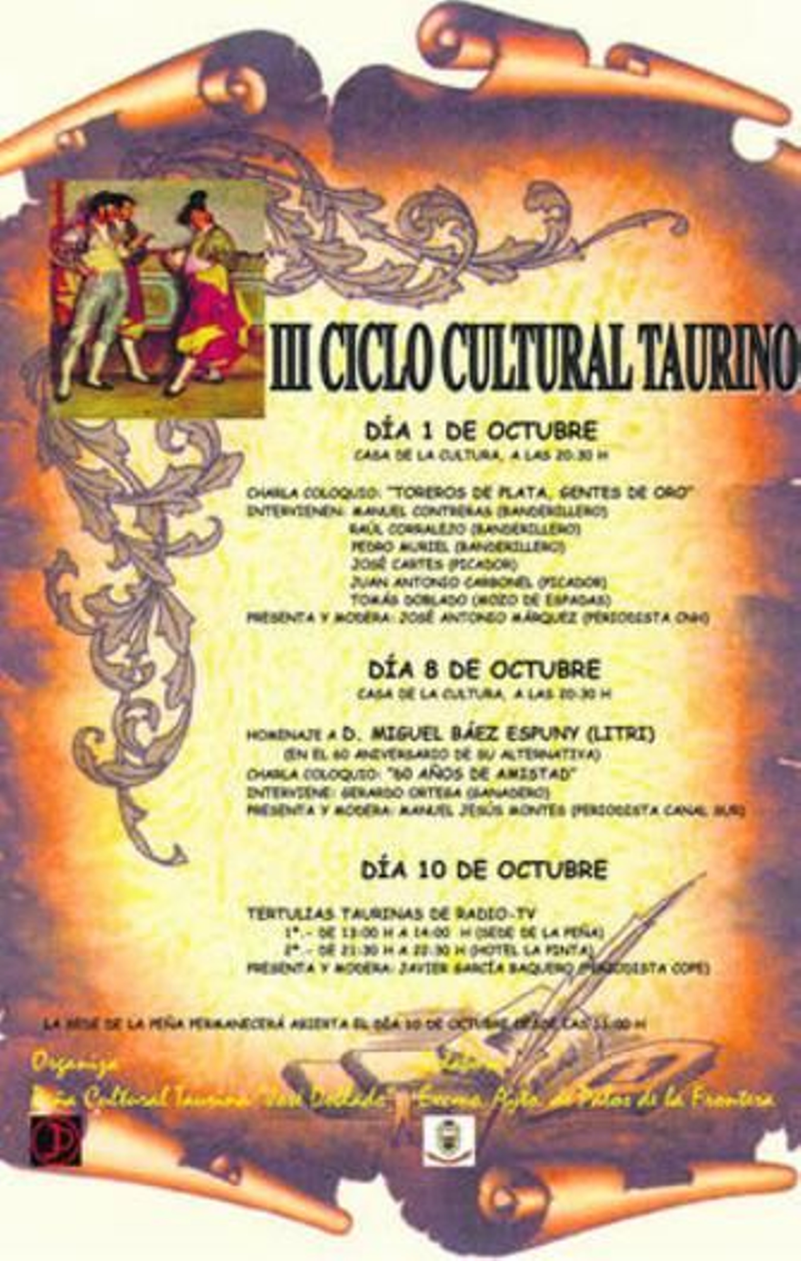 Cartel anunciador del ciclo de charlas de la Peña José Doblado .