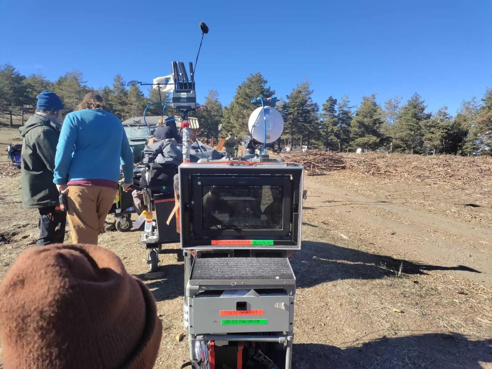 Un momento del rodaje de la serie en la zona de las Menas de Serón.