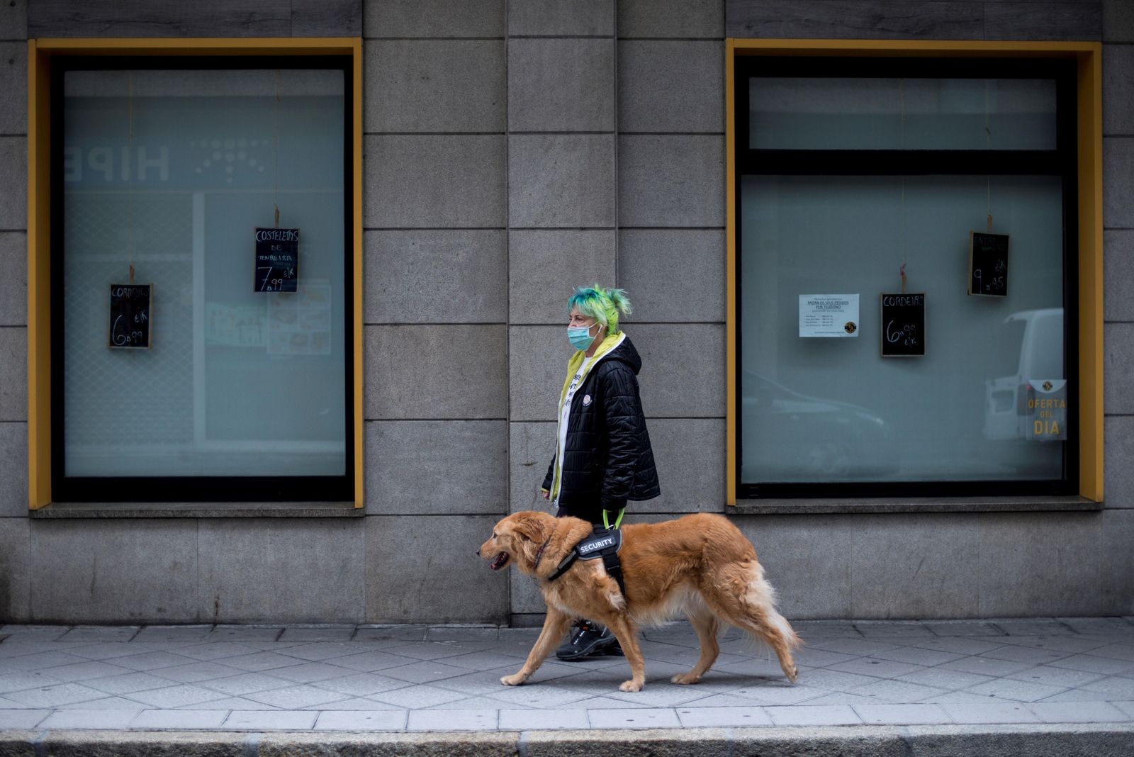 Una mujer pasea a su perro