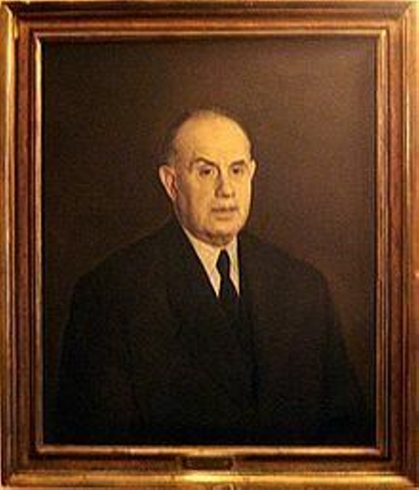Retrato de Tomás García-Figueras que existe en la galería de retratos alcaldes en el Ayuntamiento de Jerez.