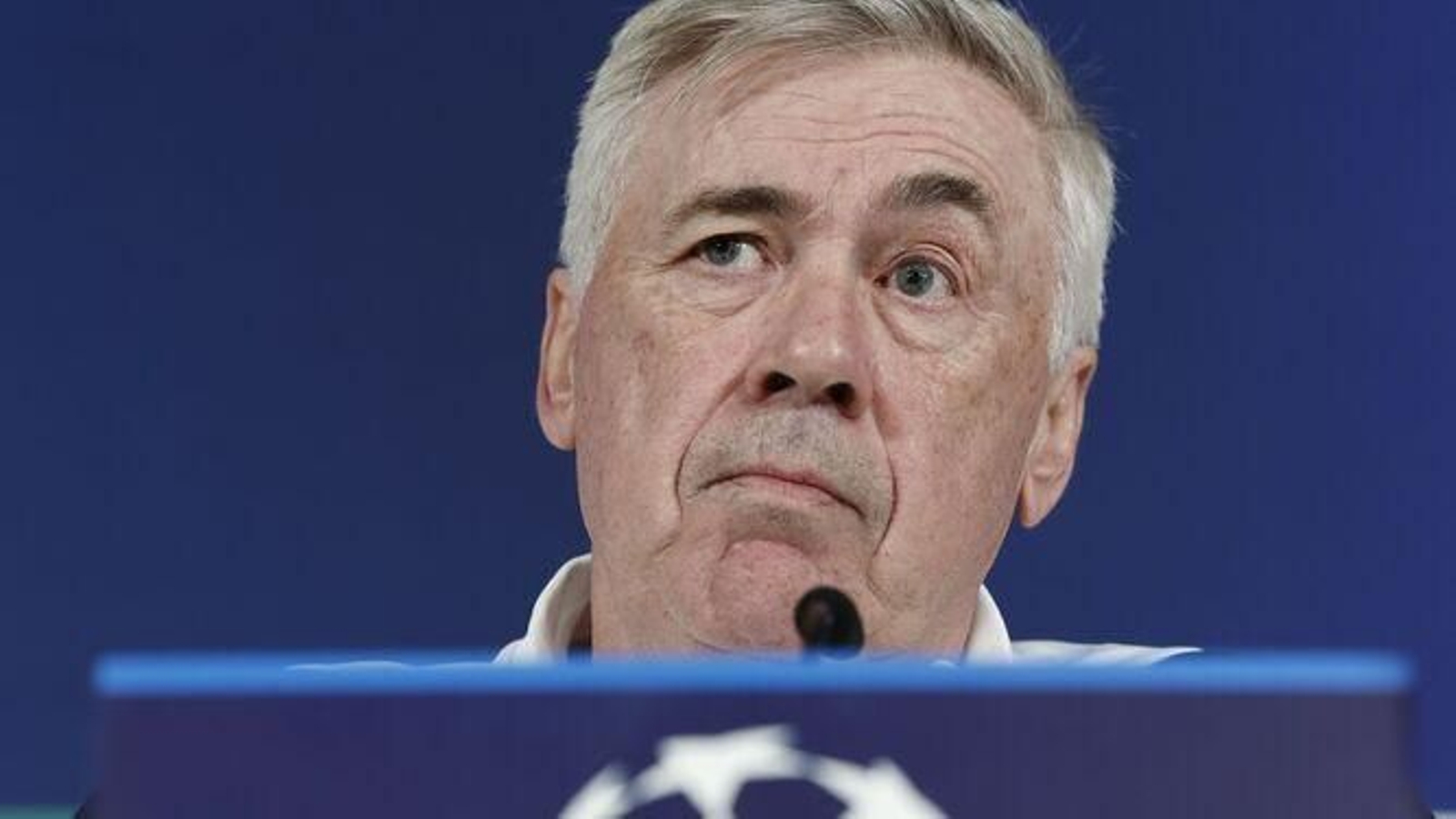 Ancelotti, durante la rueda de prensa de este martes previa al partido contra el Leipzig.