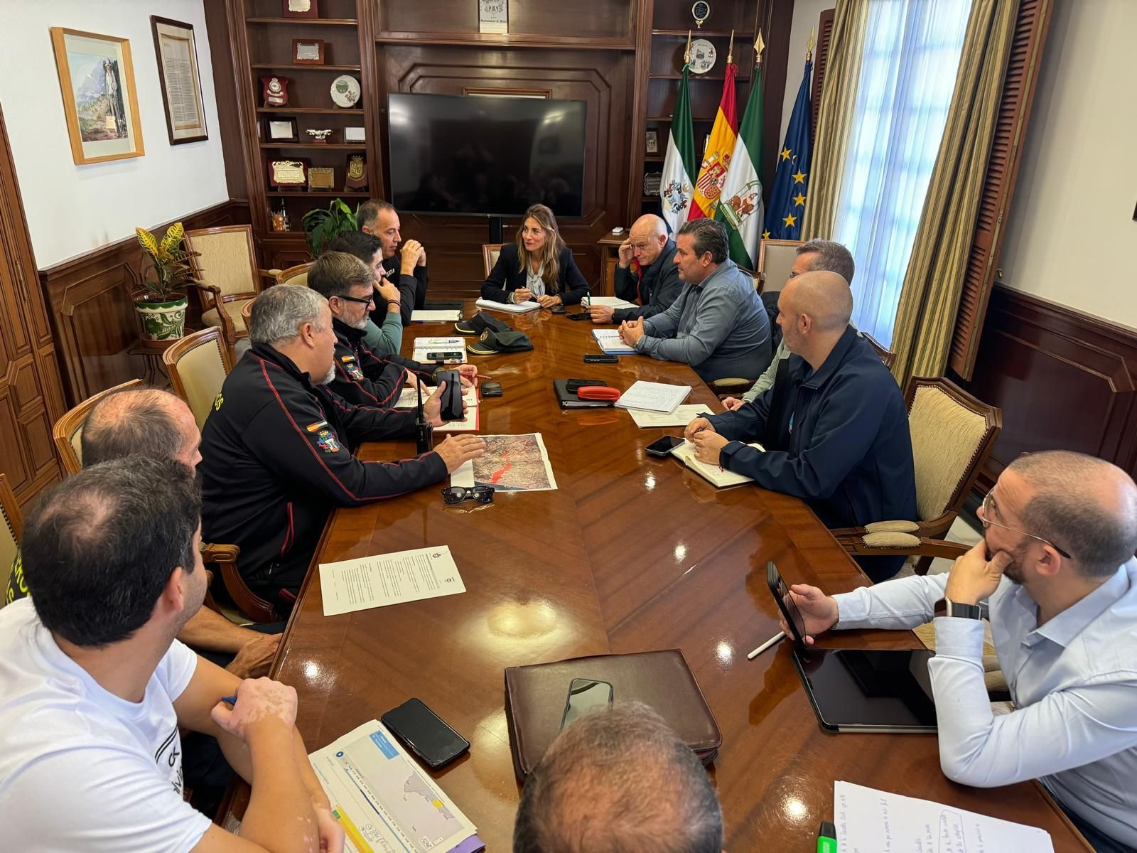 La reunión de coordinación mantenida este martes. La reunión de coordinación mantenida este martes.