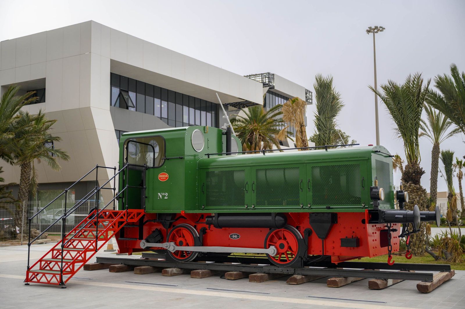 La locomotora ha regresado hoy al Puerto tras su restauración.
