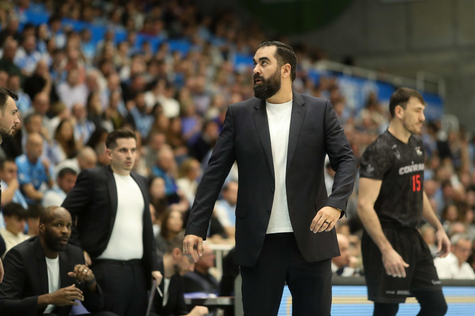 Ramón Díaz en el duelo ante el Breogán.