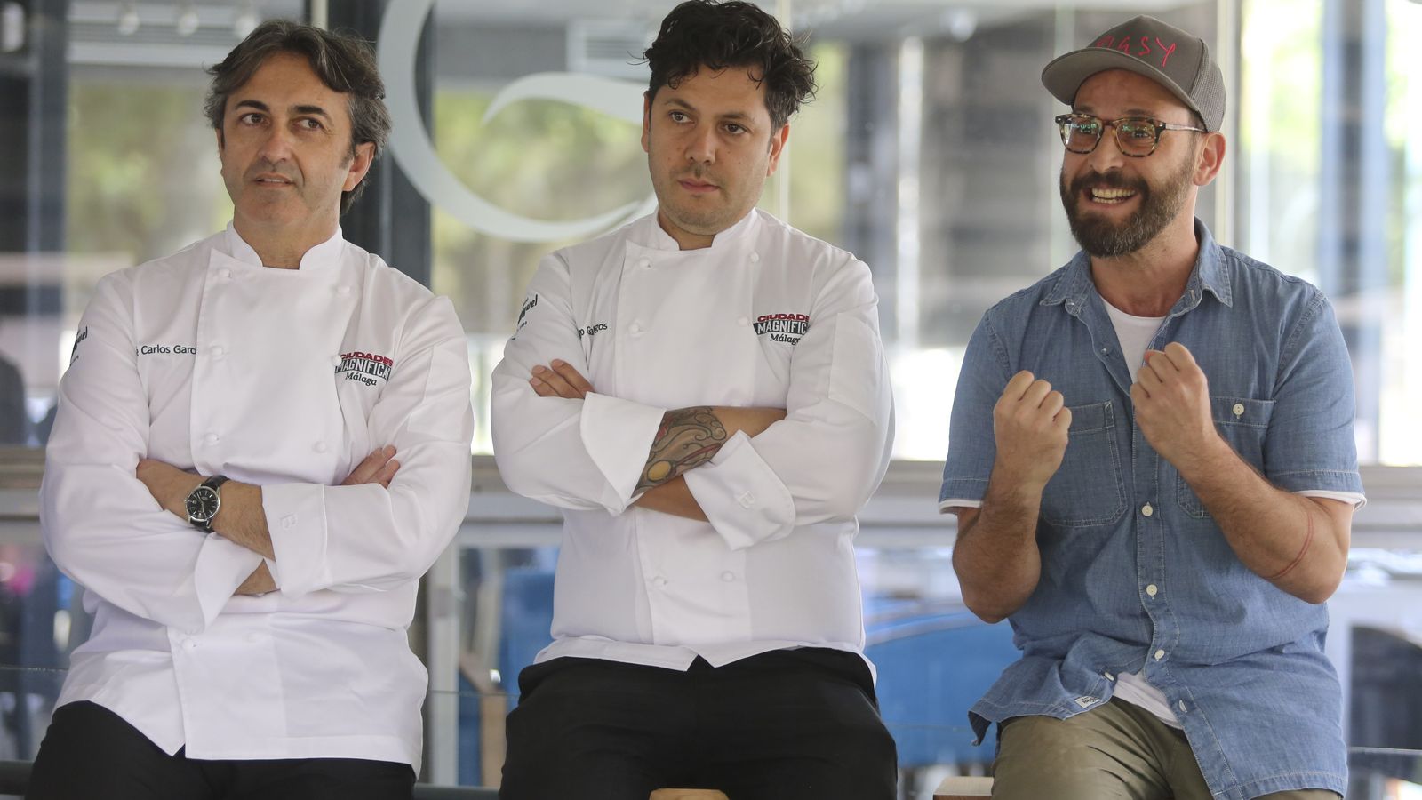 Diego Gallegos, José Carlos García y Roy Laguna, este martes.