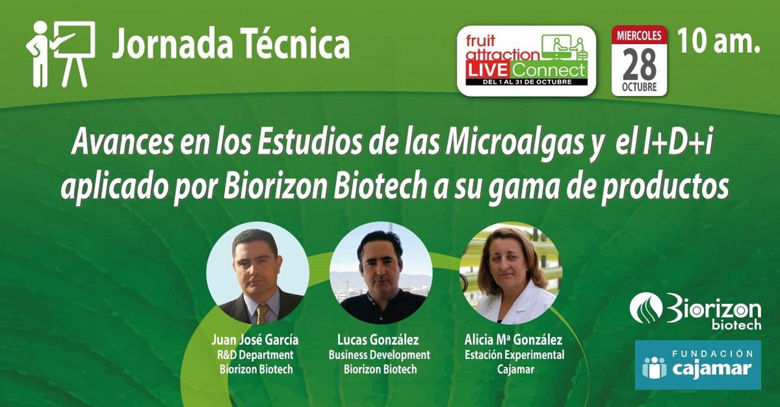 Cartel de la jornada técnica de Biorizon y Cajamar