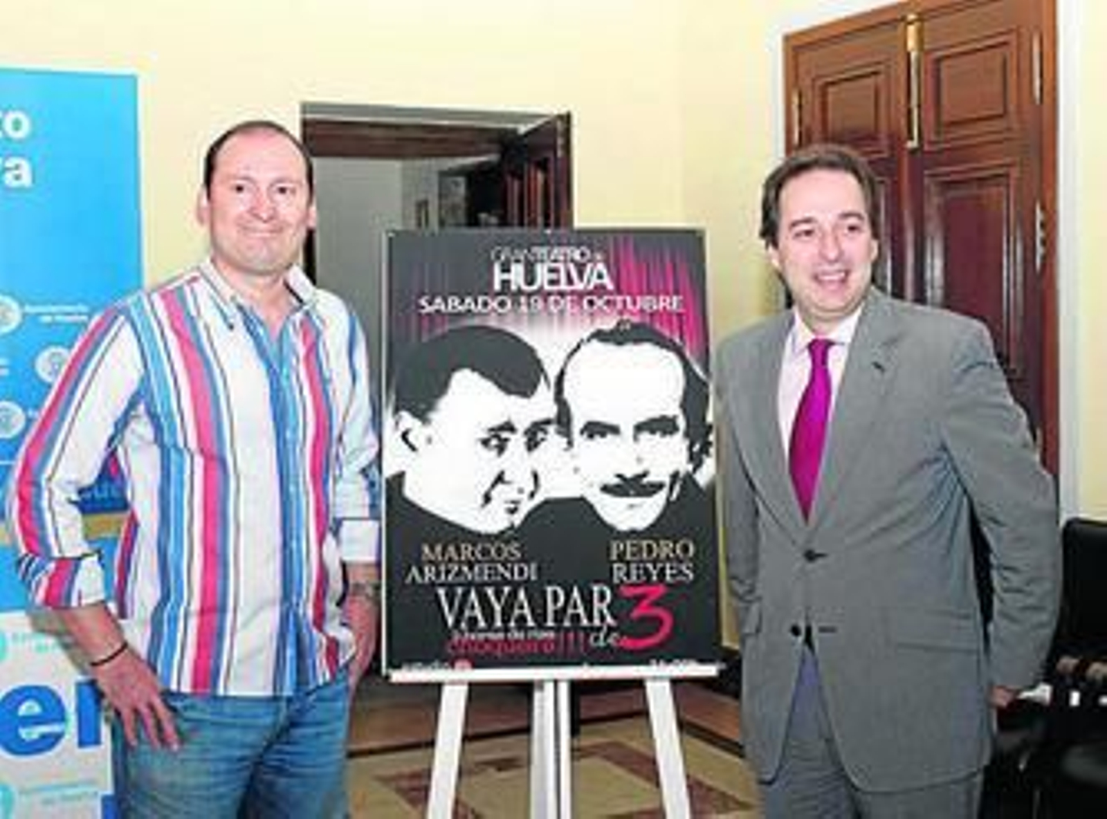 Marcos Arizmendi con Manuel Remesal en la presentación del espectáculo humorístico.