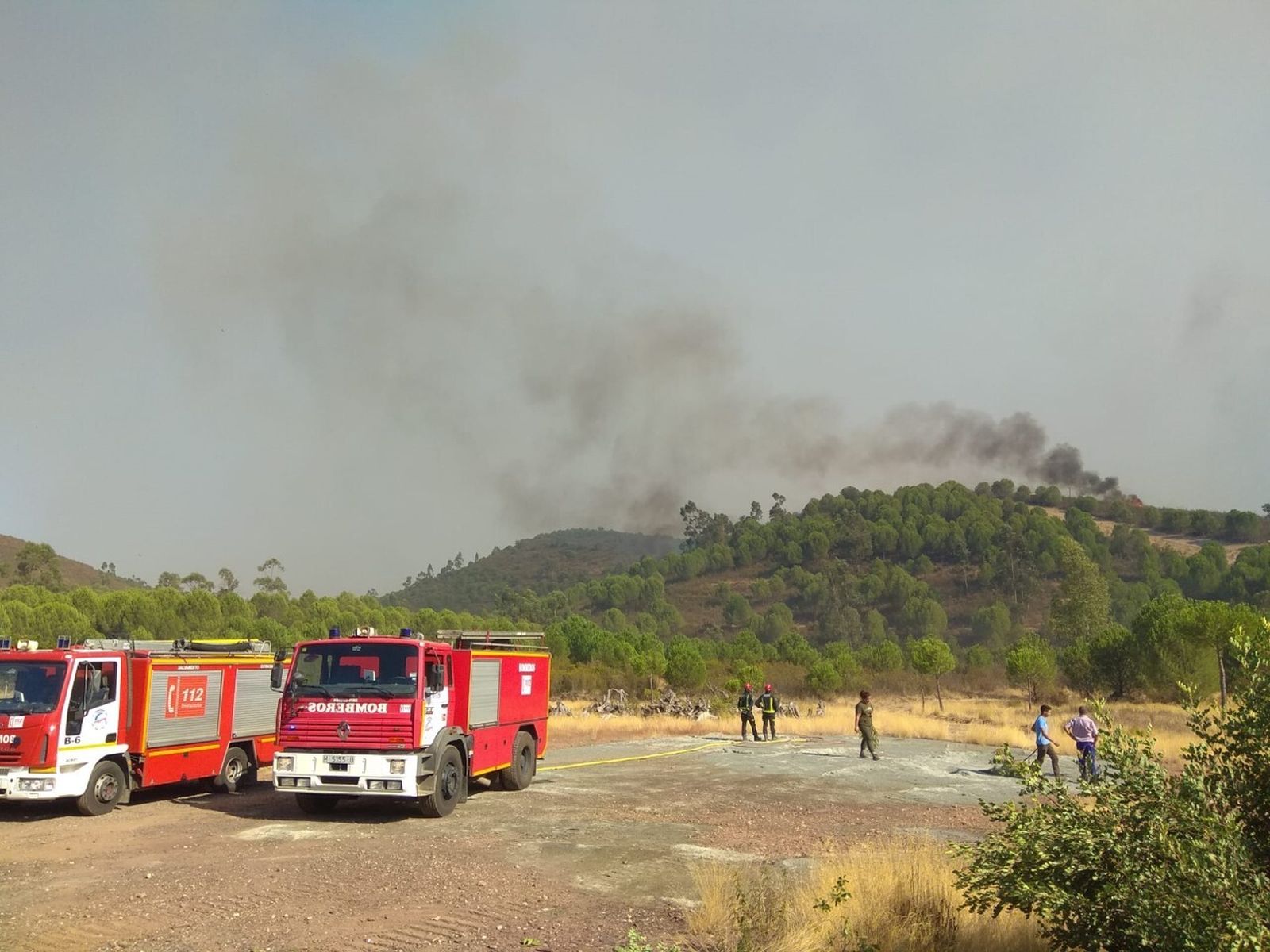 El Consorcio de Bomberos de Huelva, en el incendio de Almonaster