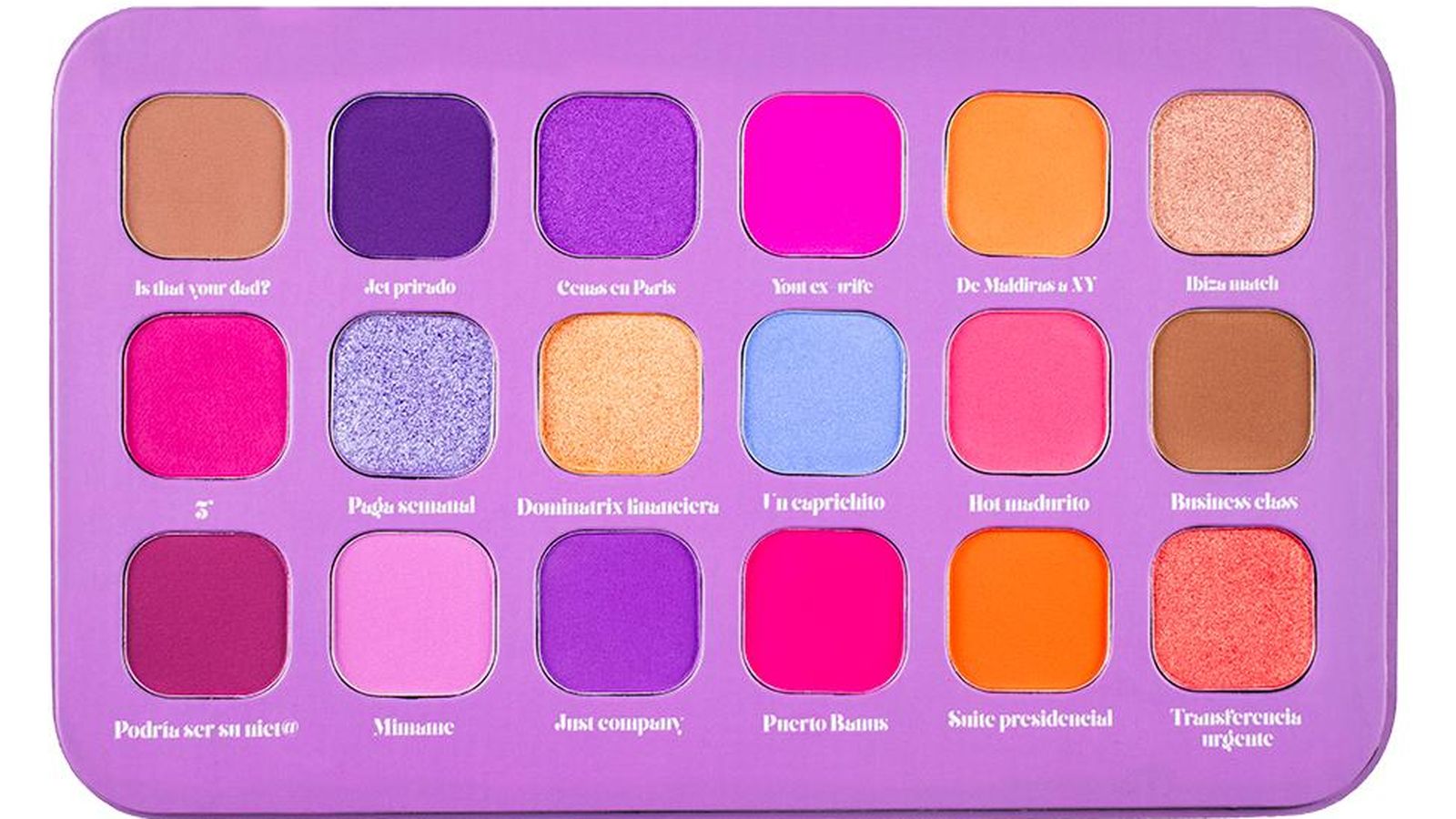 Estos son los nombres en la paleta de la colección Sugar Daddy.