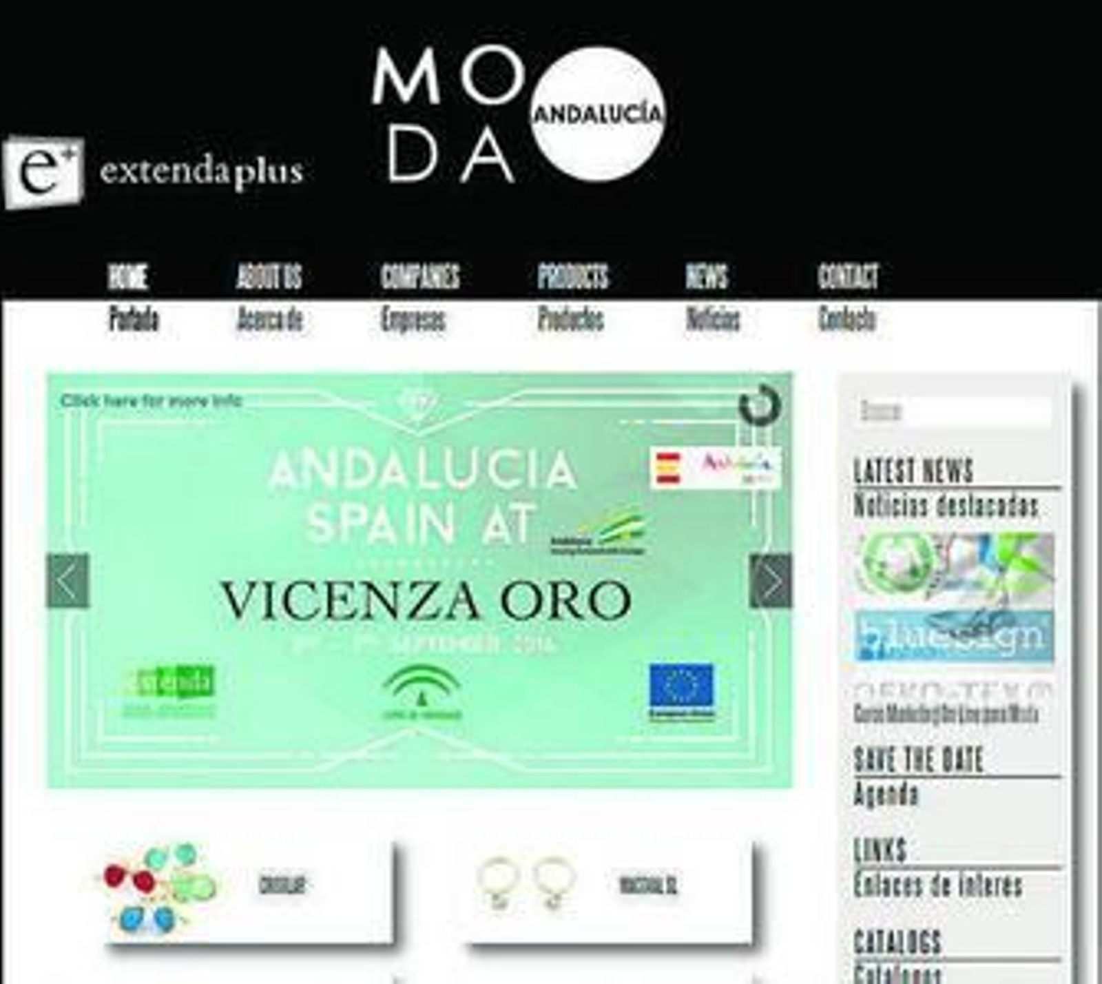 Portada principal de esta herramienta 2.0 para dar a conocer la moda andaluza