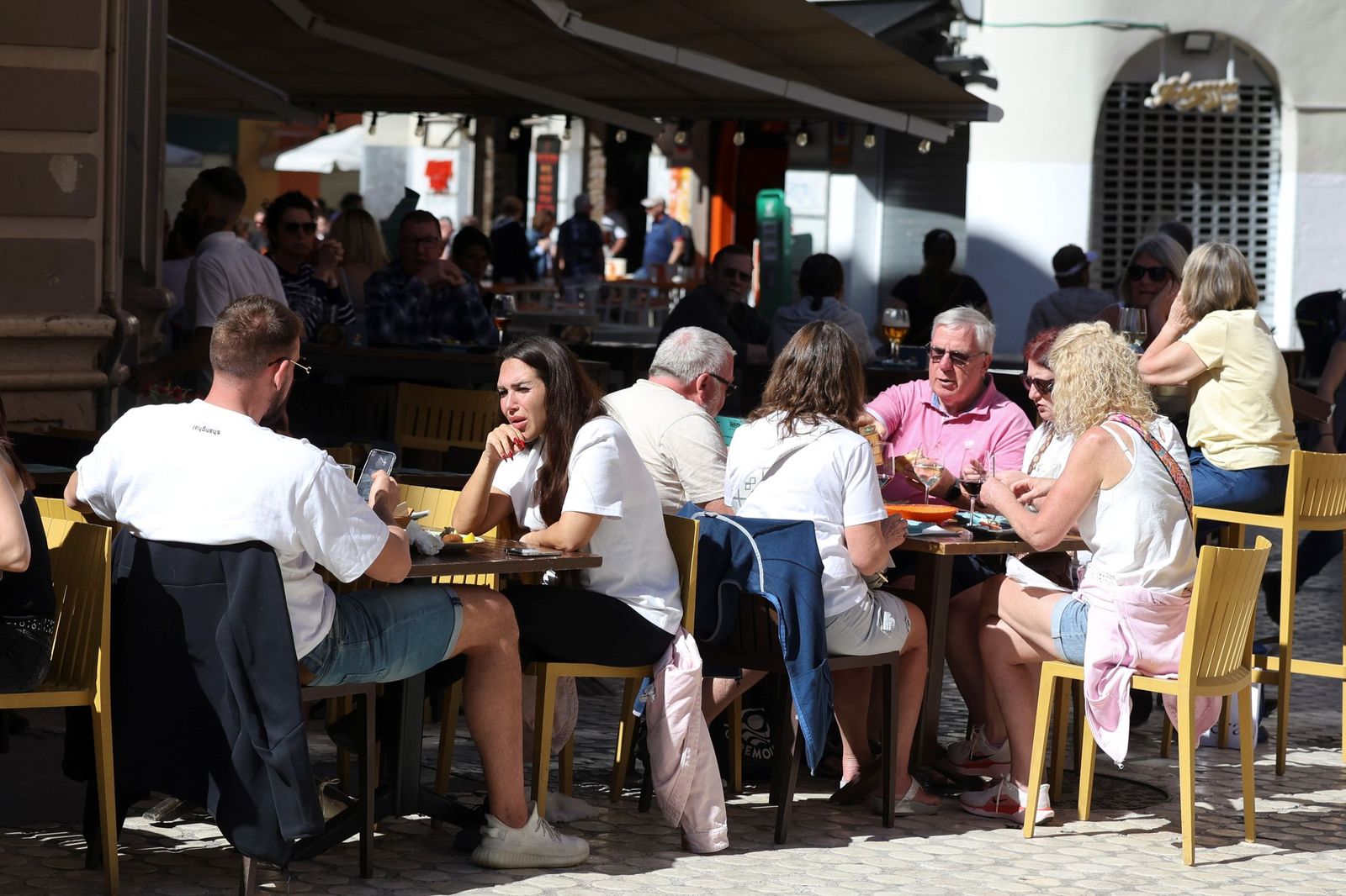 Una terraza en el centro de Málaga.
