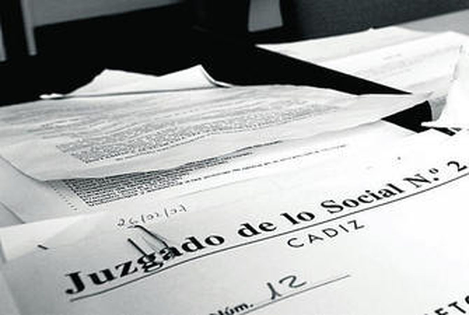 Documentos de uno de los juzgados de lo social de la capital gaditana.