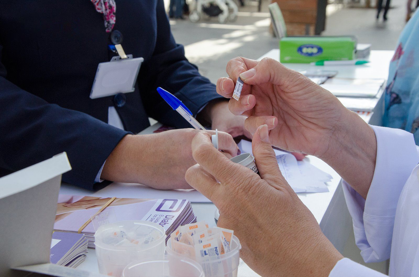 Imagen de una toma de glucosa.