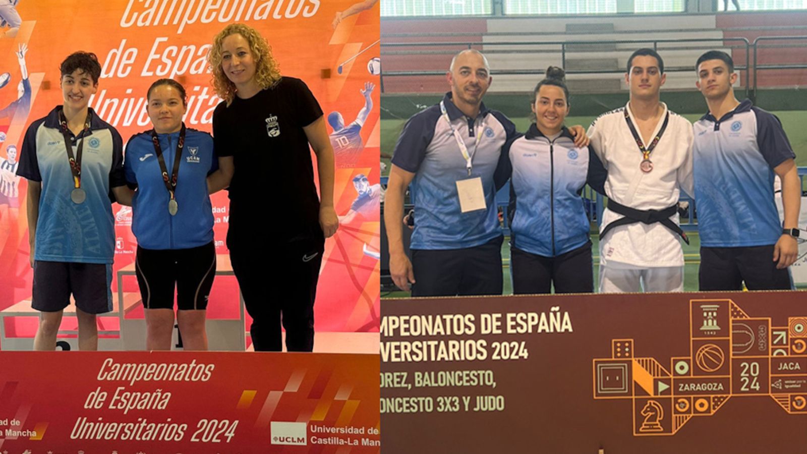 Sonia Aguilar y Francisco Herguido celebran la consecución de sus medallas.
