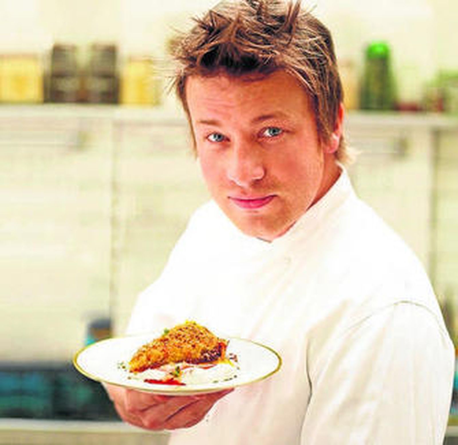 El joven cocinero británico Jamie Oliver.