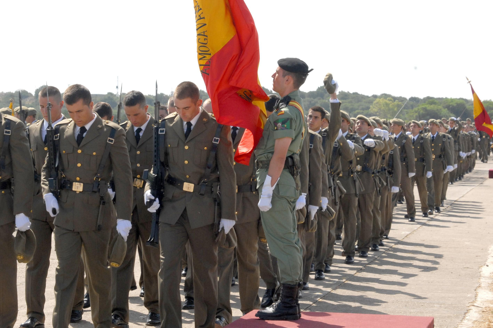 Jura de bandera en Camposoto, en una imagen de archivo.