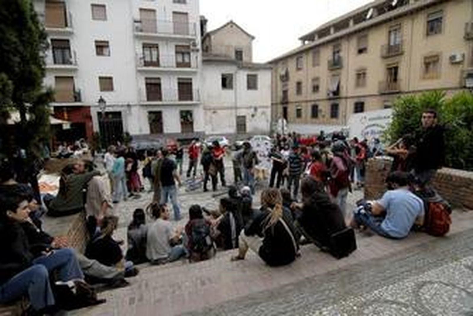 Manifestación no autorizada contra un desalojo, el 15 de mayo.