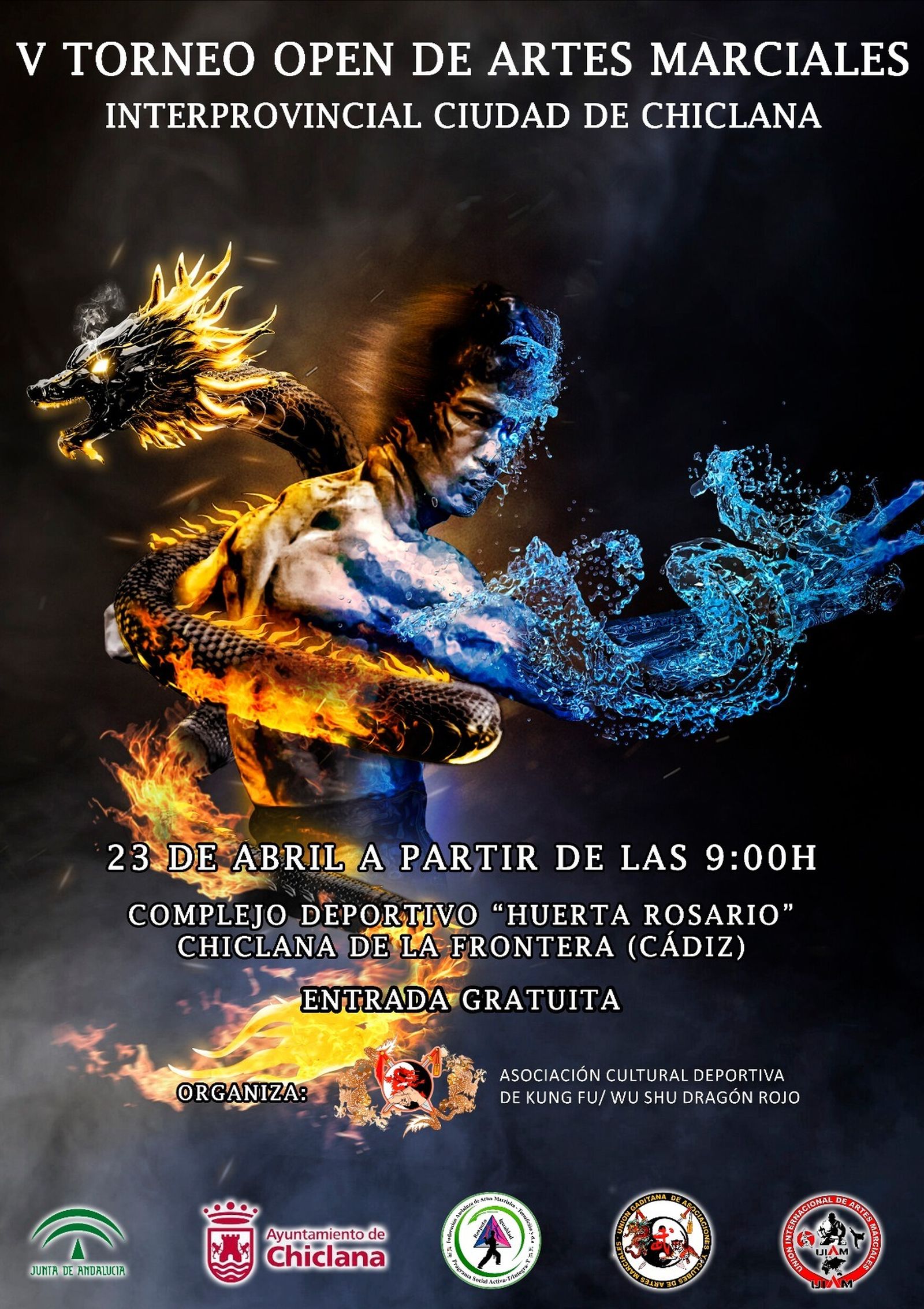 Cartel del V Torneo Open de Artes Marciales Ciudad de Chiclana.
