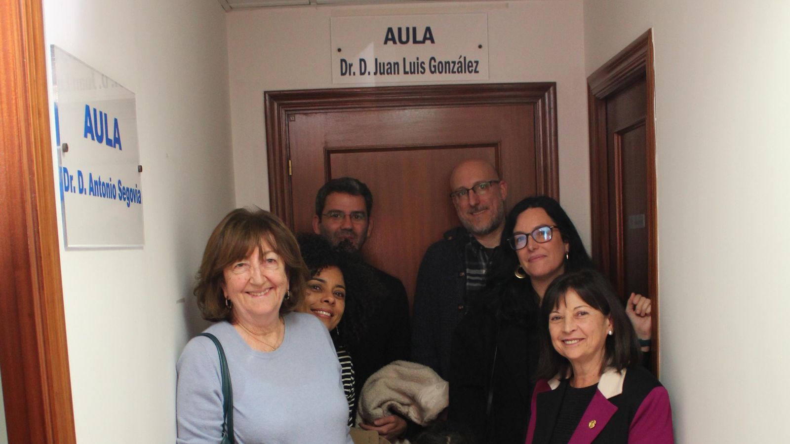 Aula de formación del Colegio con el nombre del expresidente.
