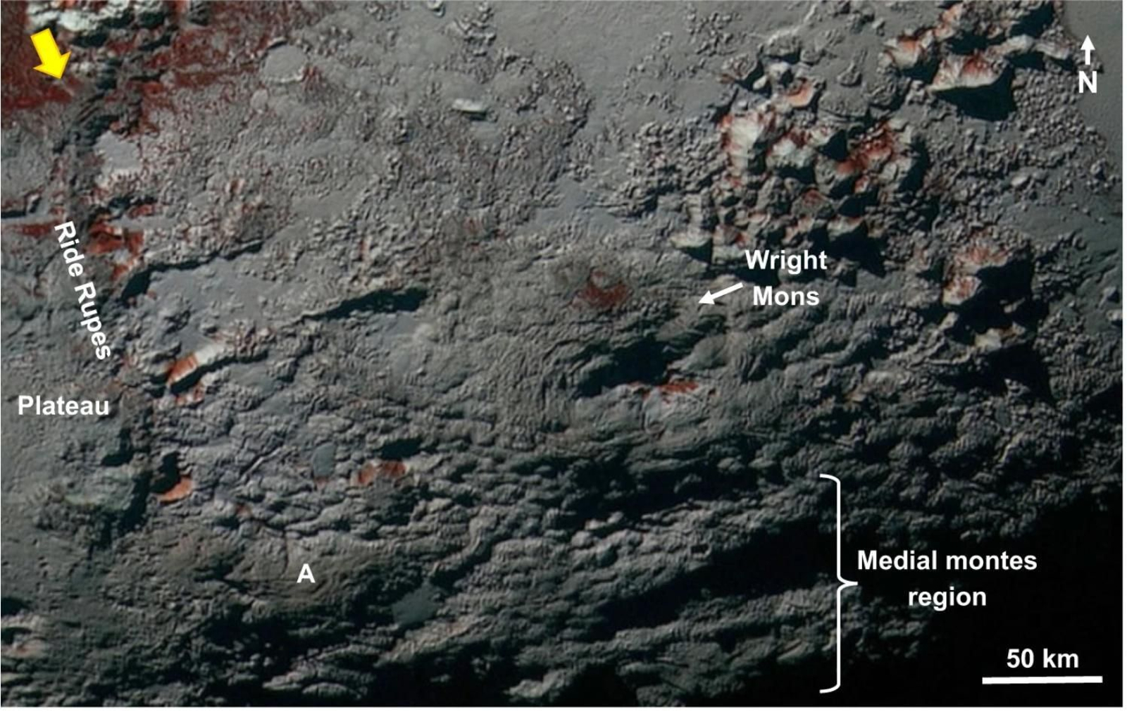 Los volcanes de hielo configuraron el paisaje de una parte de Plutón