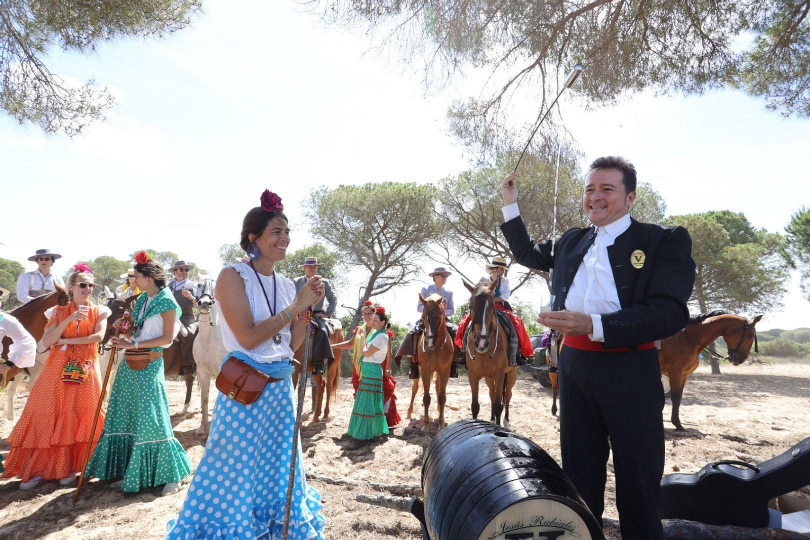 Imágenes de la Hermandad del Rocío de Jerez el jueves por el Coto