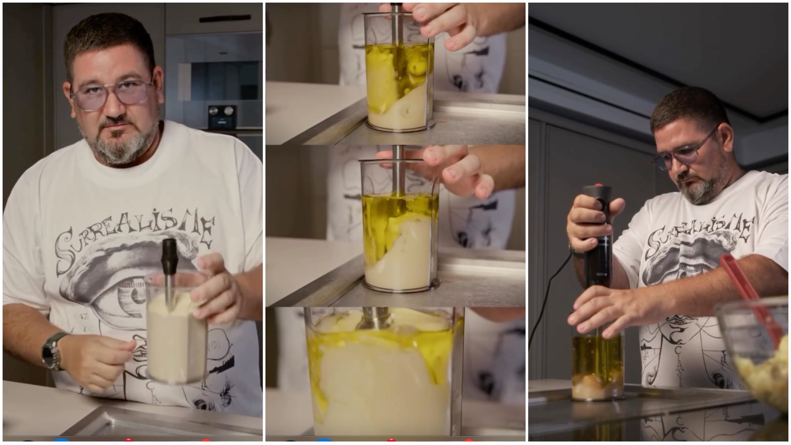 Dani García prepara su mayonesa.