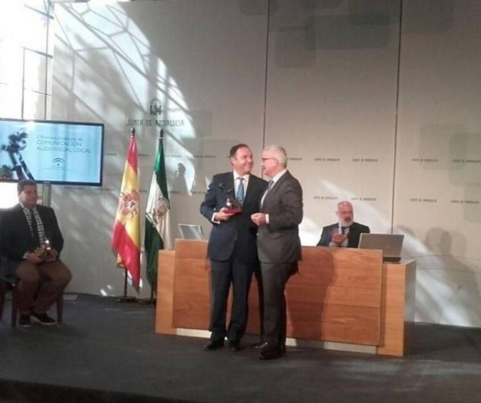 Castaño, cuando recibió el Premio Andalucía de Comunicación Audiovisual en 2015