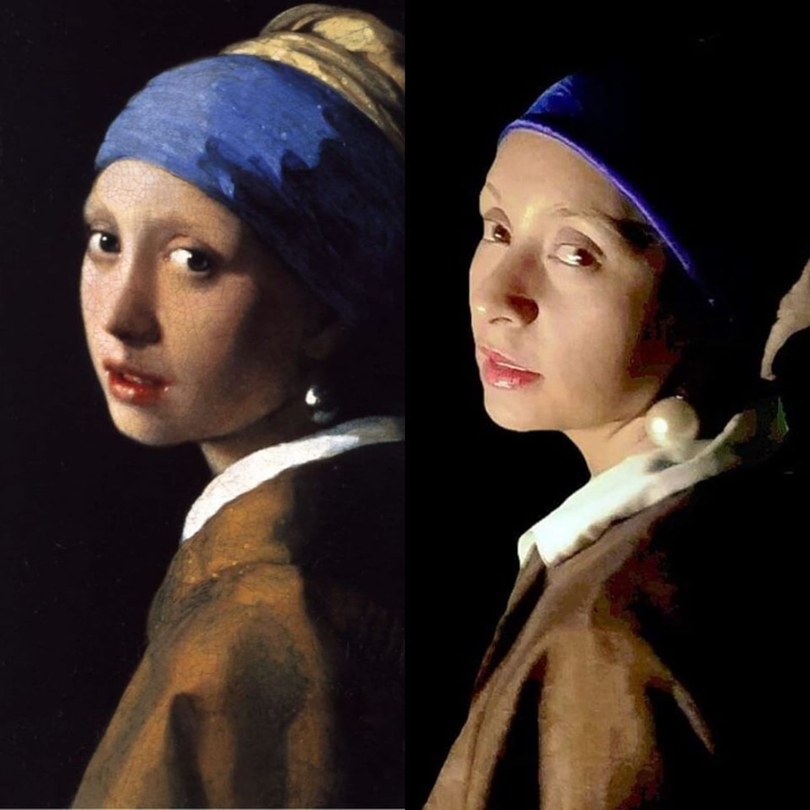 Recreación de 'La joven de la perla'.