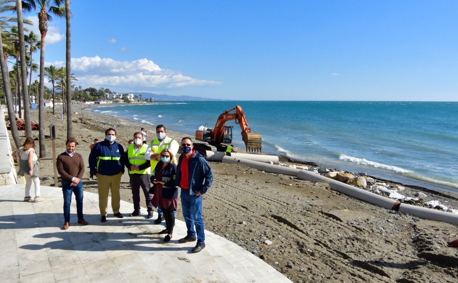 Inicio de los trabajos de reparación de la tubería.