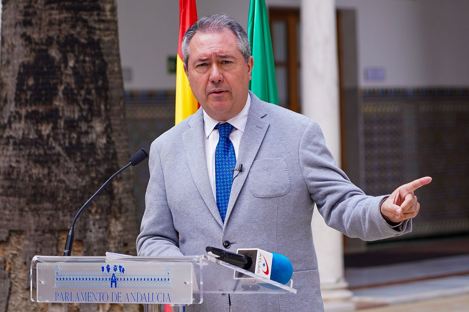 Juan Espadas, el pasado lunes en el Parlamento de Andalucía.