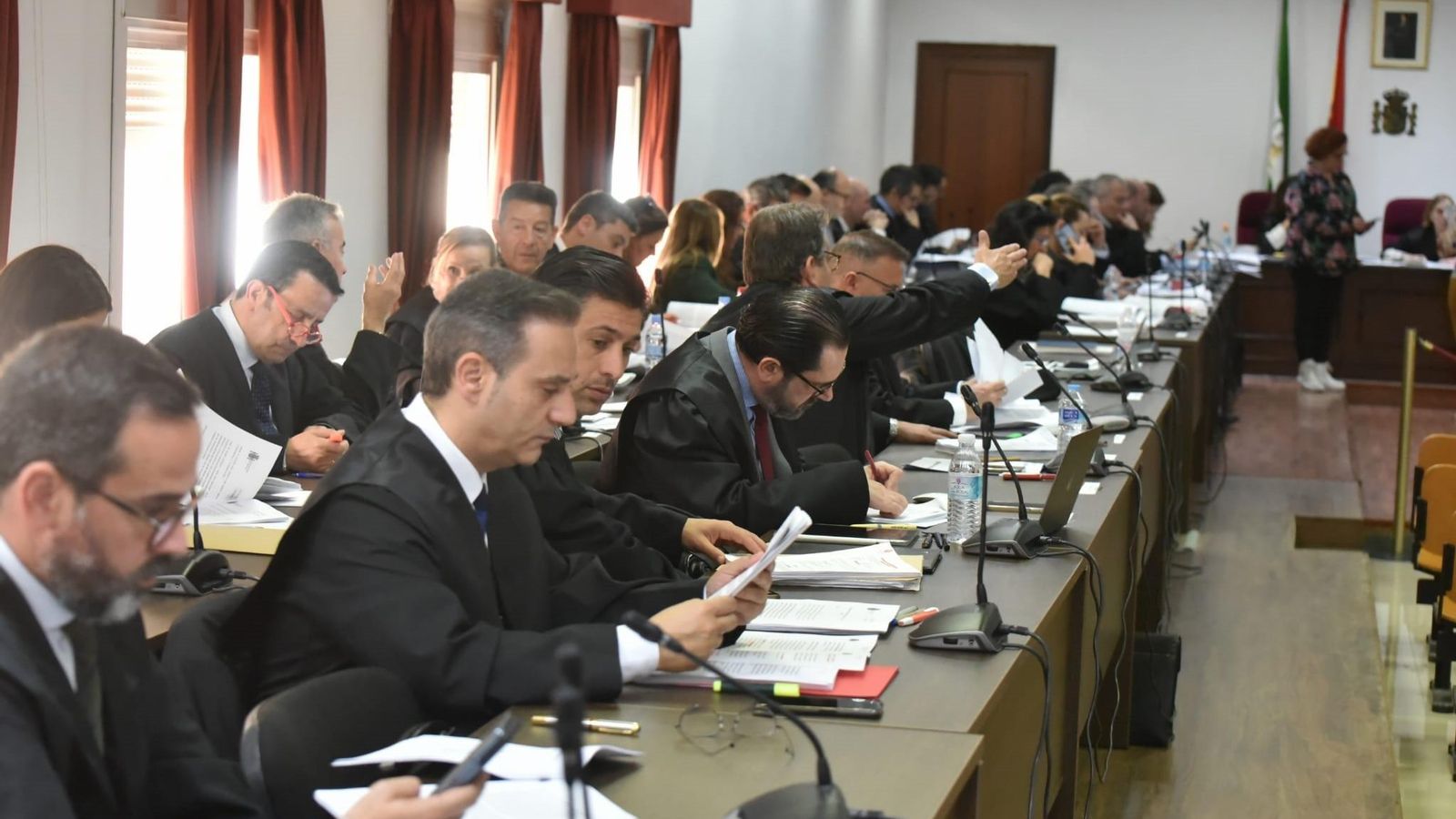 Los abogados de los acusados, en la sesión de este martes.