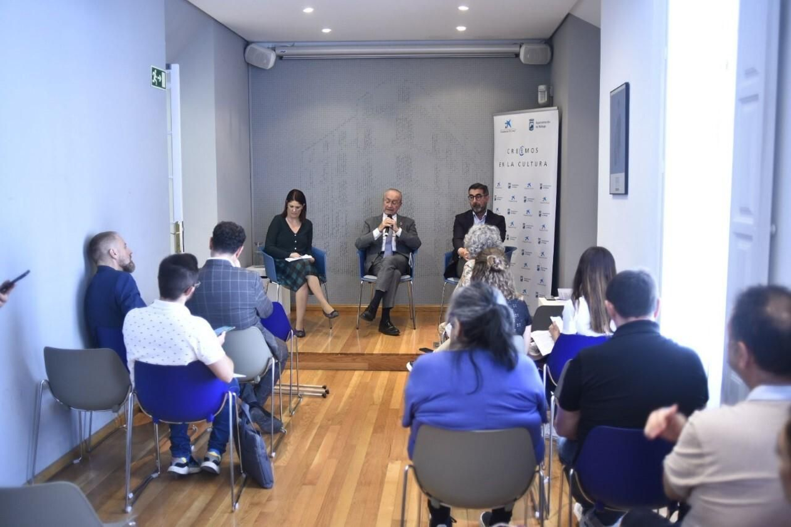 Noelia Losada, Francisco de la Torre y José María Luna, en la presentación del Octubre Picassiano. Noelia Losada, Francisco de la Torre y José María Luna, en la presentación del Octubre Picassiano.