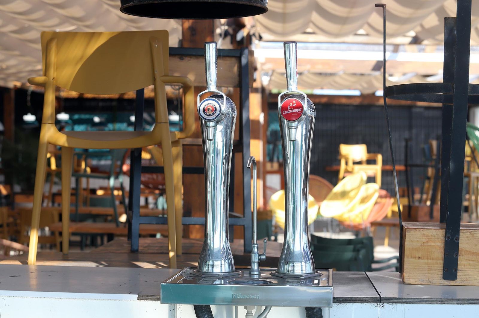 Imágenes de la playa de Punta Umbría en la fase 1 de la desescalada