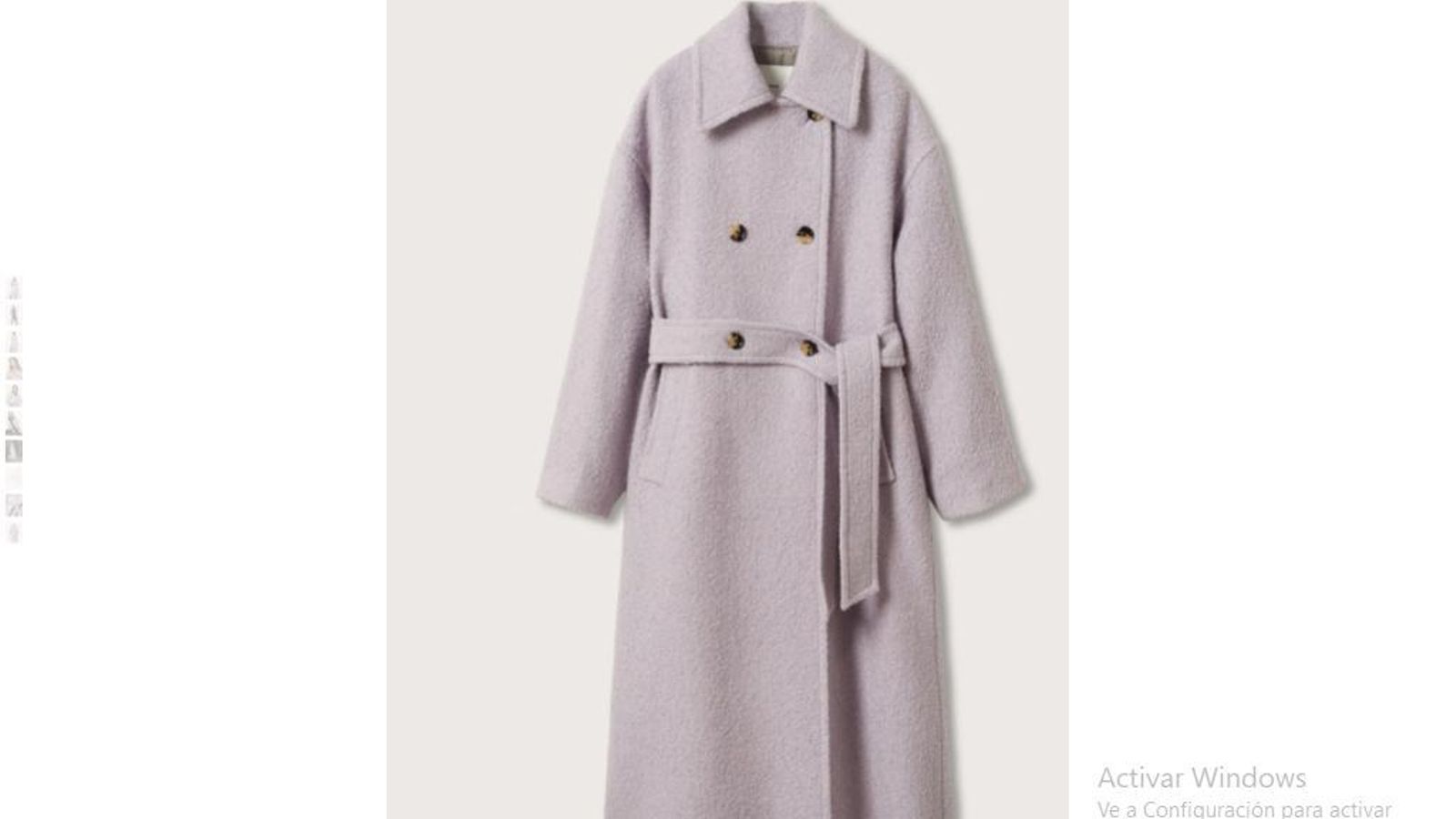 Abrigo de lana malva de Mango.