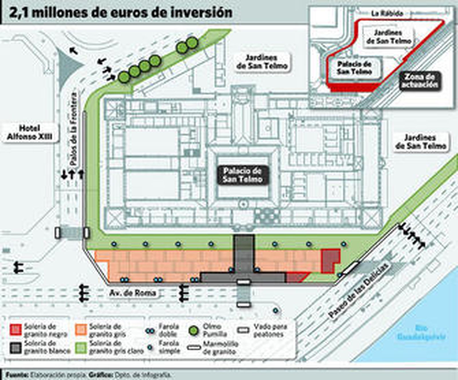 La obra de peatonalización de San Telmo afectará al tráfico a partir de agosto