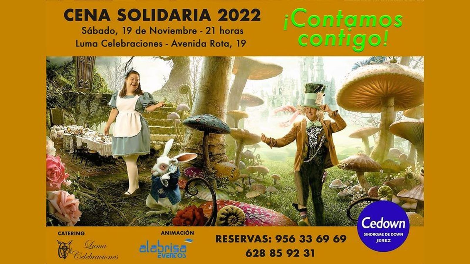 Cartel de la cena benéfica de Cedown.