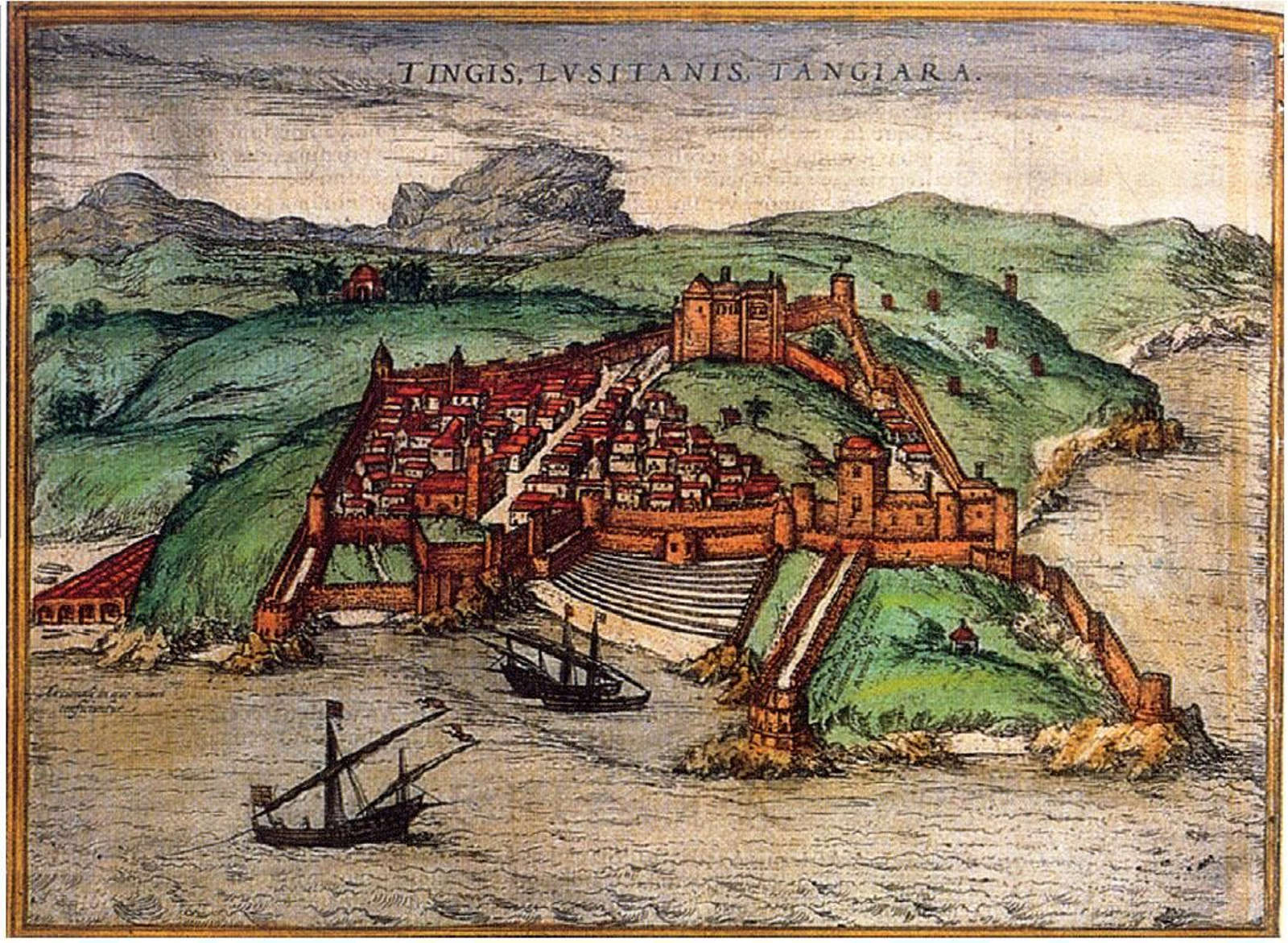El puerto y la ciudad de Tánger según el Civitates Orbis Terrarum, donde el comerciante de Algeciras Yahya ben Katir tenía concesiones para la explotación de plata a mediados del siglo VIII. El puerto y la ciudad de Tánger según el Civitates Orbis Terrarum, donde el comerciante de Algeciras Yahya ben Katir tenía concesiones para la explotación de plata a mediados del siglo VIII.