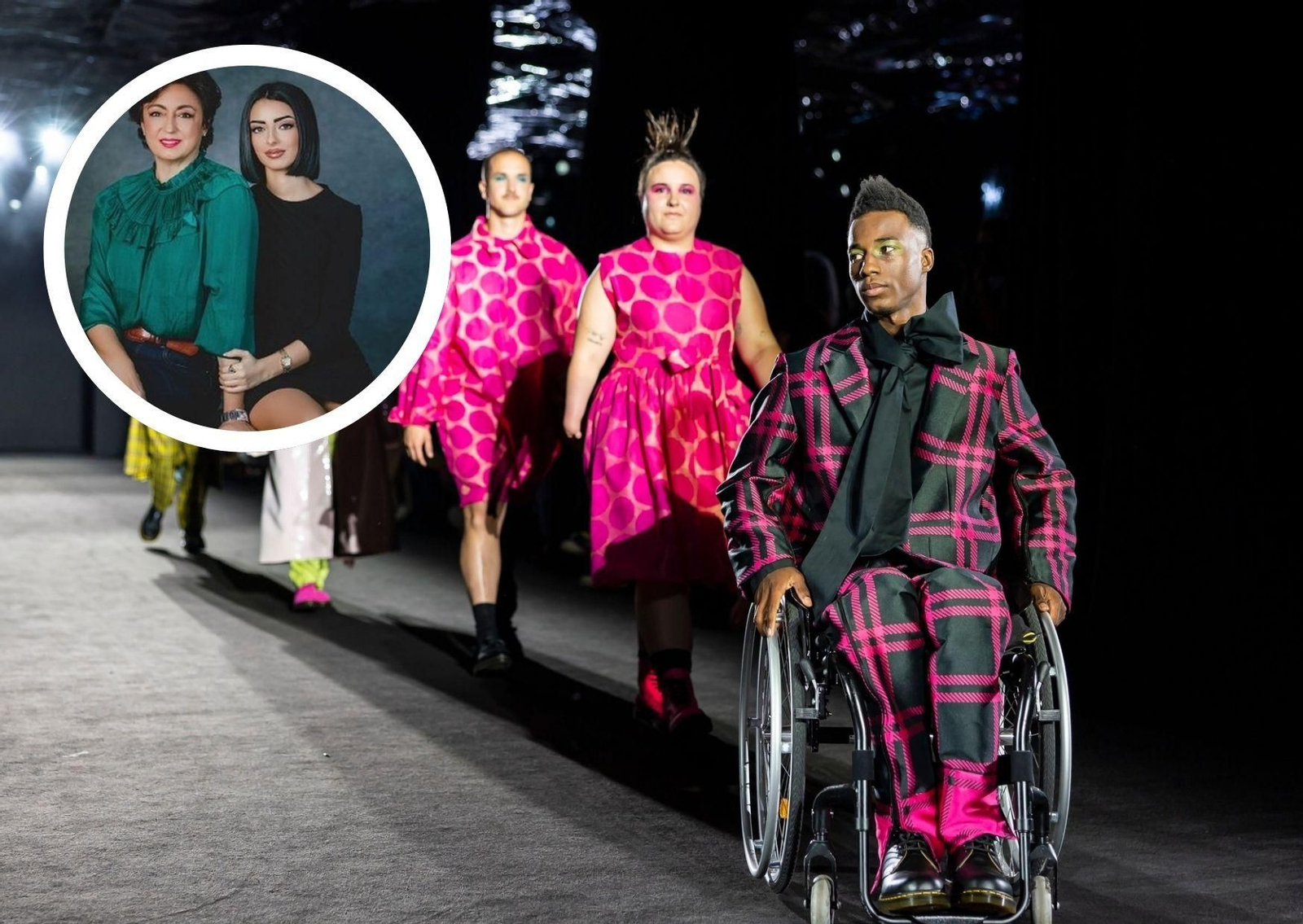 Desfile de moda de Free Style e imagen de las autoras del libro.