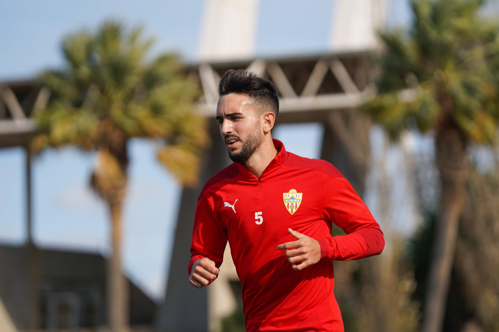 Morlanes, en un entrenamiento en el anexo