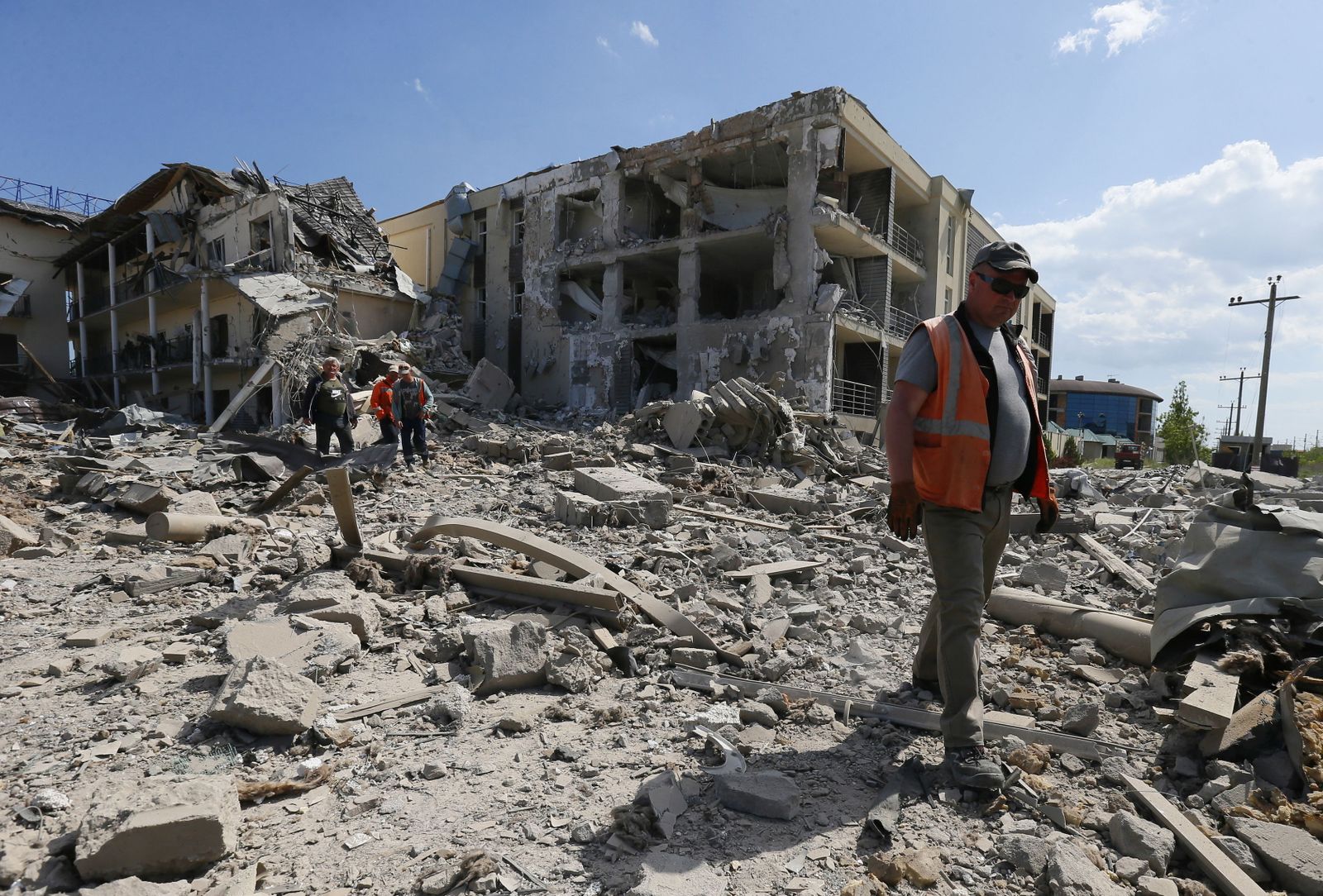 Zona bombardeada cerca de Odesa, Ucrania.