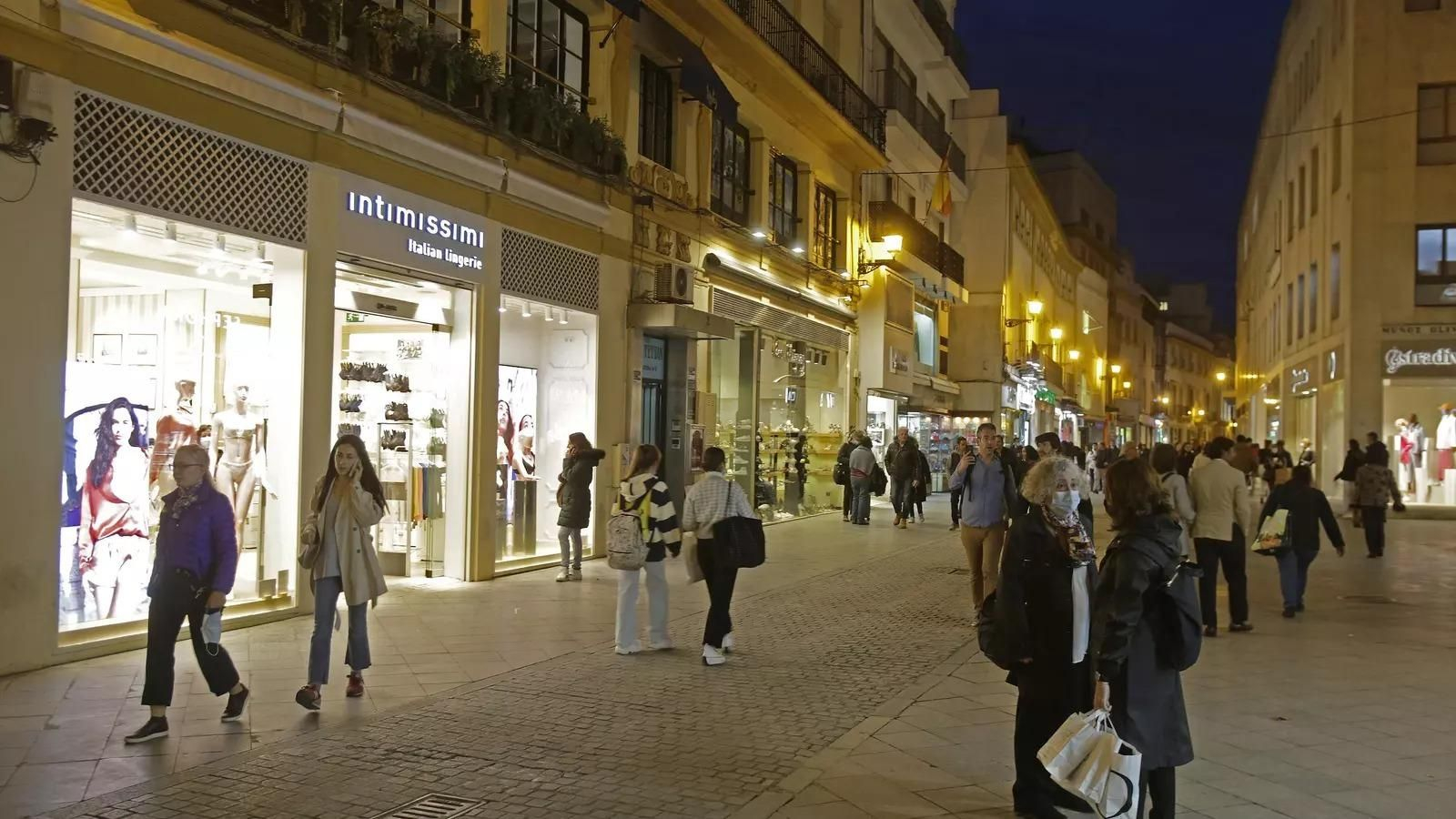 Comercio en una calle del centro de Sevilla.