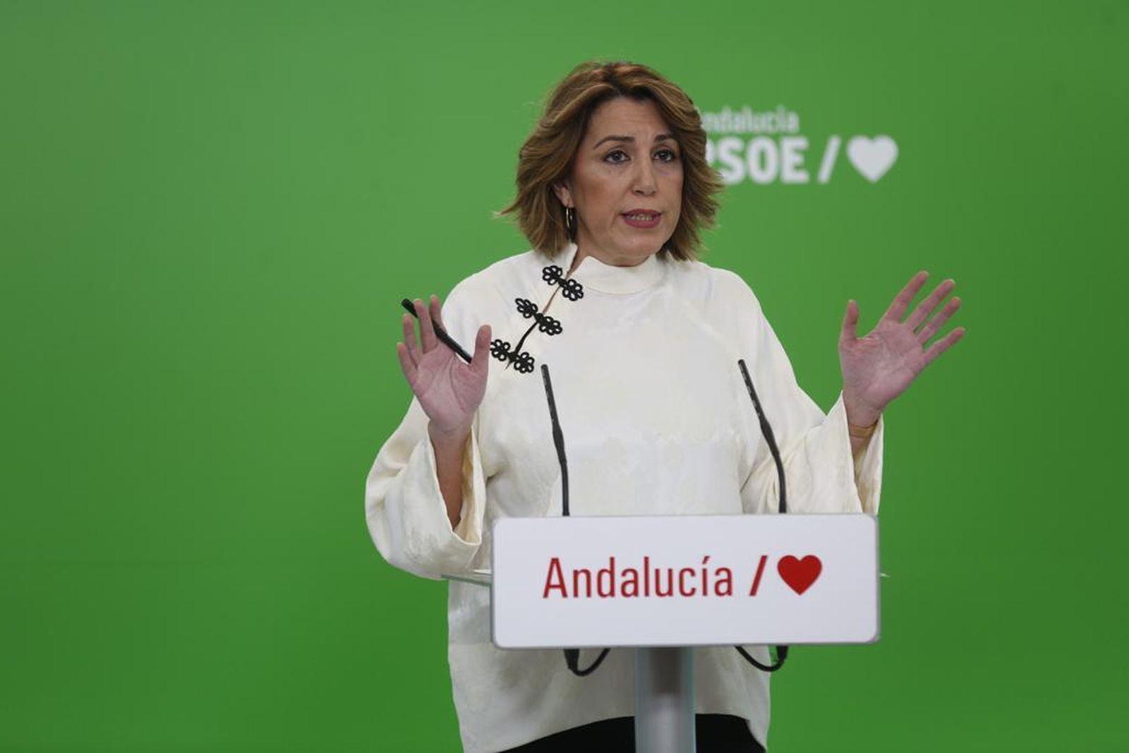 Susana Díaz, en la sede del PSOE andaluz.