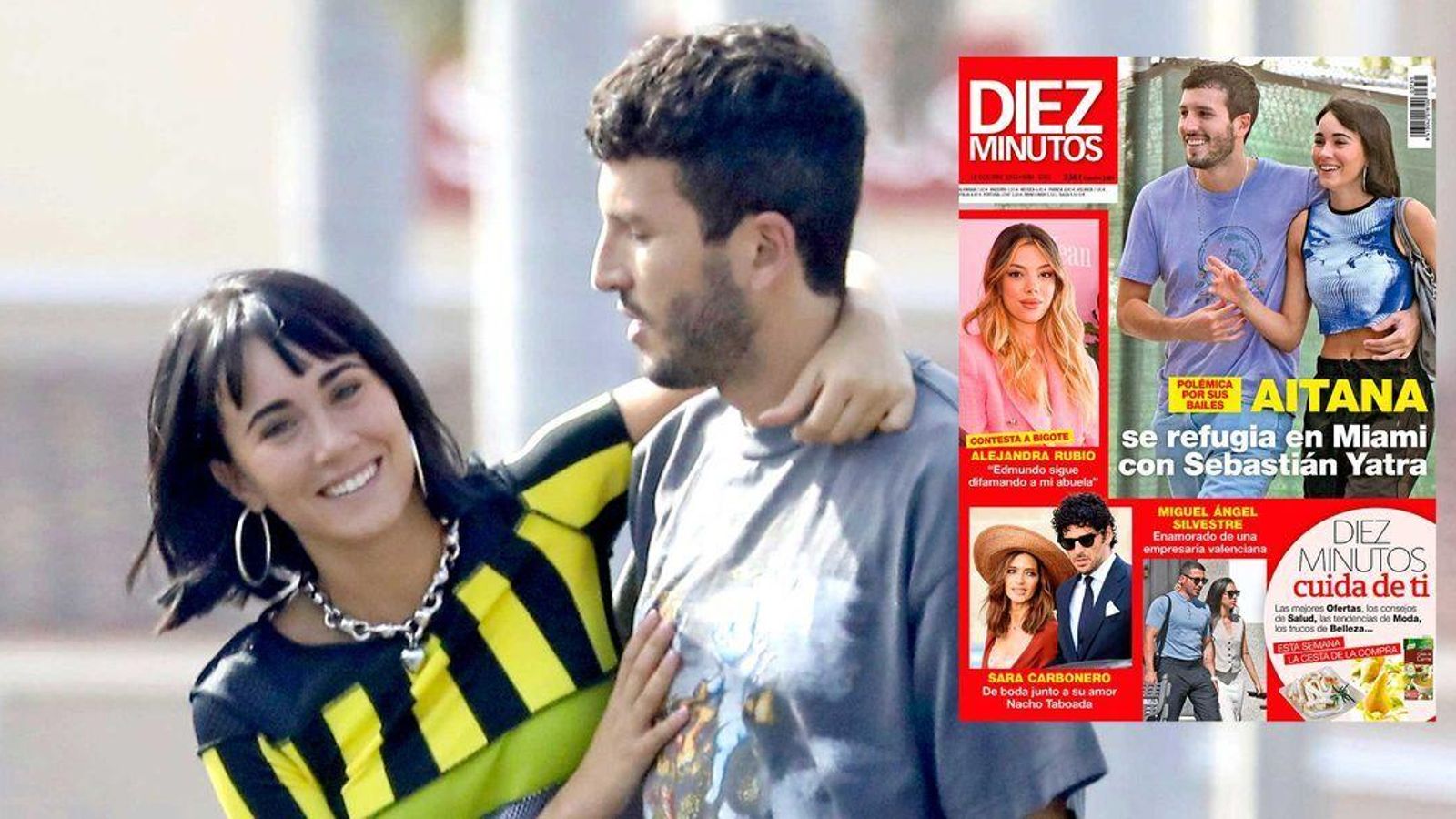 Silvestre y su amor en el inferio de la portada de 'Diez Minutos'