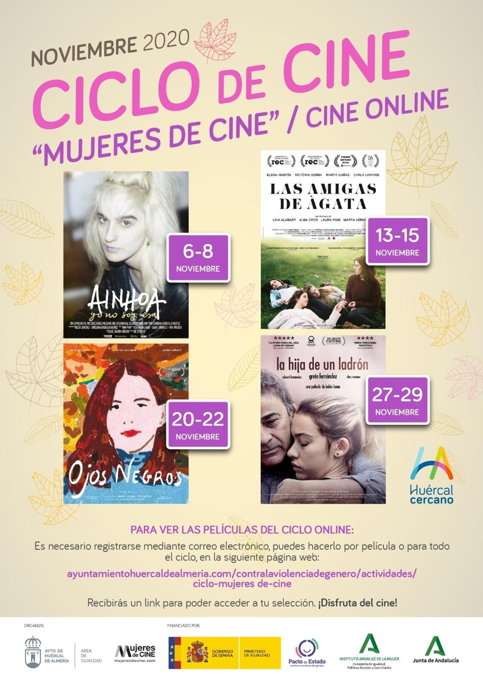 El Ciclo ‘Mujeres de Cine’ de Huércal de Almería comienza este viernes con la primera de las cuatro proyecciones
