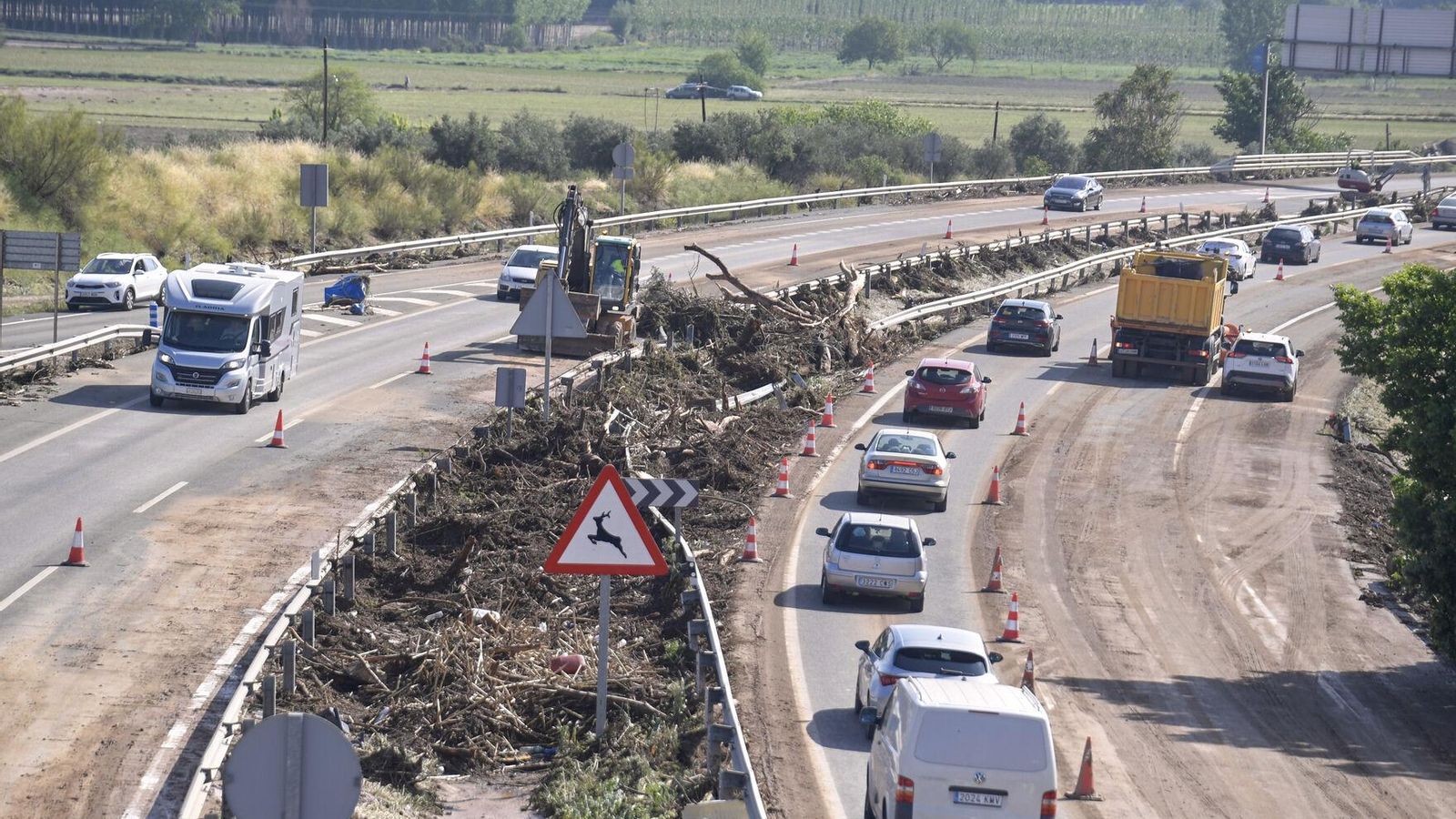 Estado de la Autovia A-92 después de la tormenta
