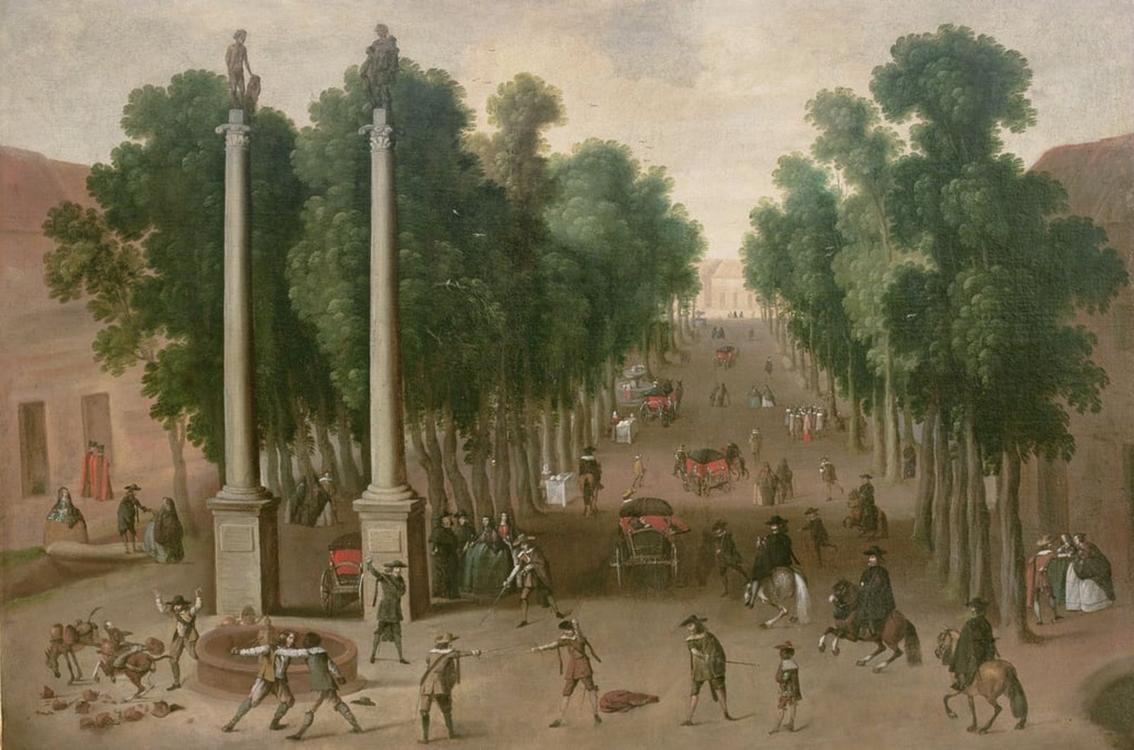 Juan Bautista Martinez del Mazo   A Market Square in Seville