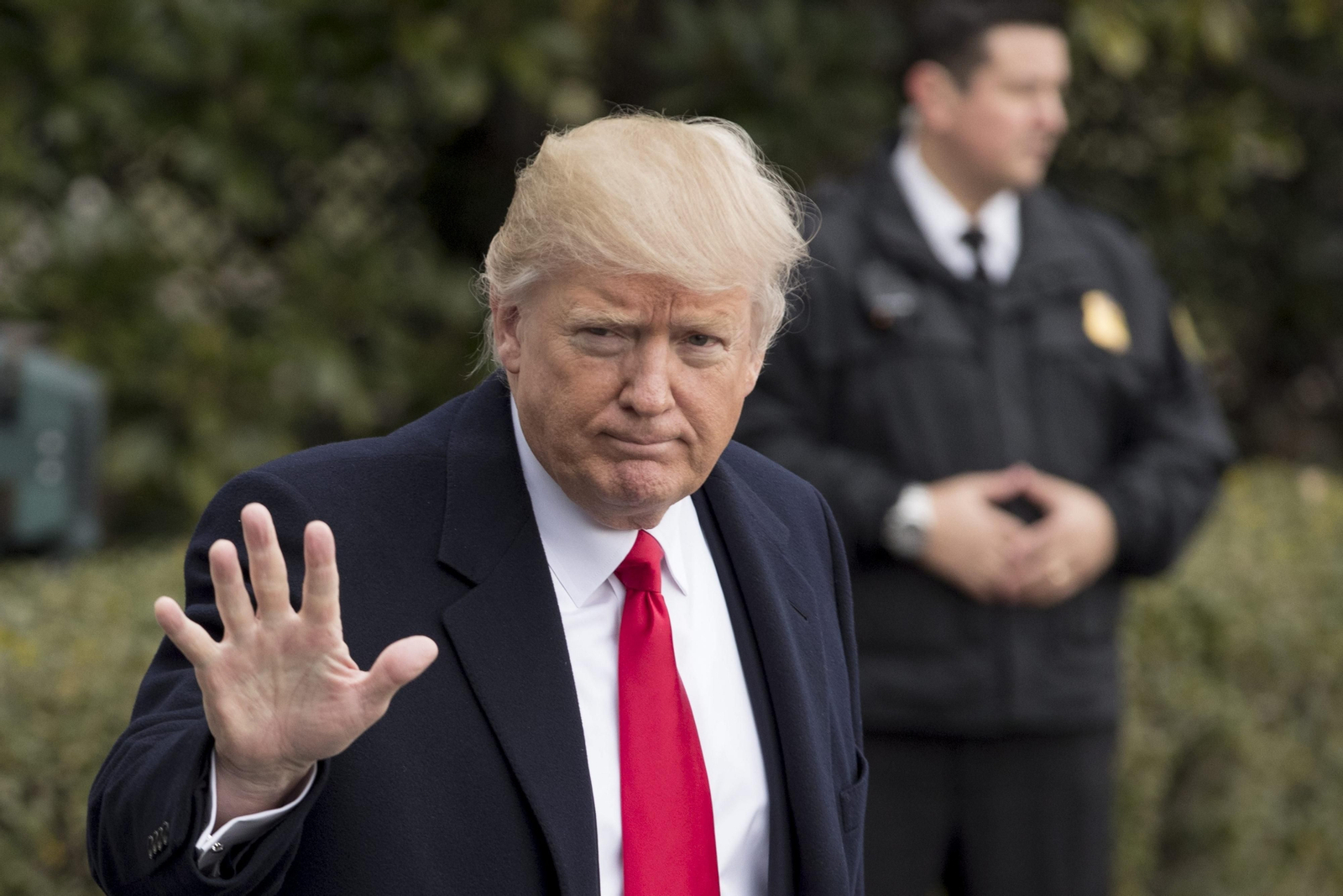 El presidente de Estados Unidos, Donald Trump, con gesto serio.